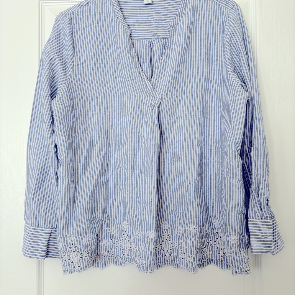 Old Navy Blue and White Boxy Blouse